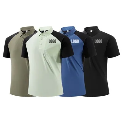 Hurtownia niestandardowa modna lekka oddychająca mens polo T-shirts Ice Silk Elastyczne koszule polo z logo
